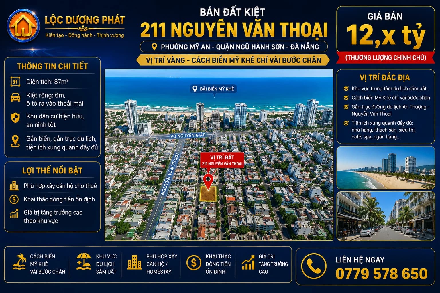 ĐẤT KIỆT 211 NGUYỄN VĂN THOẠI – GẦN BIỂN MỸ KHÊ - Hình ảnh chính