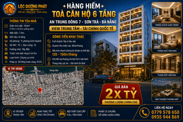 TOÀ CĂN HỘ 6 TẦNG TRUNG TÂM SƠN TRÀ